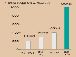 たった45分で、MAX800Kcal、マラソン2時間分の運動量